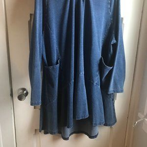 Ulla Popken Indigo Organic Cotton High-Low Tunic/Dress 3X